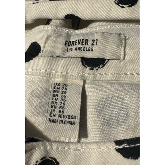 Forever 21 Polka Dot Jeans High Rise Skinny Size 26 Black White Stretch Y2K NWT - Picture 5 of 7
